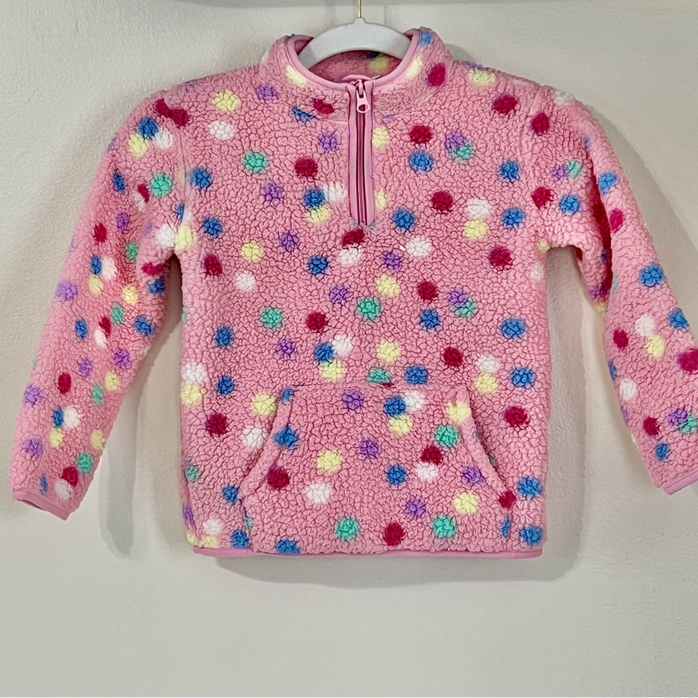 The Children's Place Pink Fleece Hoodie with Polka Dots